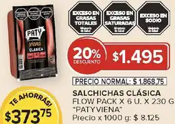 Carrefour Patyviena salchichas clásica flow pack oferta