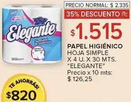 Carrefour Elegante papel higiénico hoja simple oferta