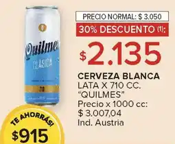 Carrefour Quilmes cerveza blanca lata oferta