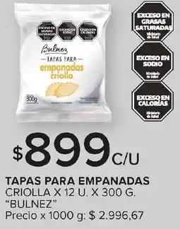 Carrefour Bulnez tapas para empanadas criolla oferta