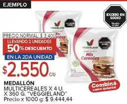 Carrefour Veggieland medallón multicereales oferta