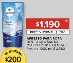 Carrefour Carrefour essential apresto para ropa doy pack oferta