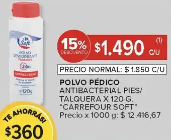 Carrefour Carrefour soft antibacterial pies/ talquera oferta