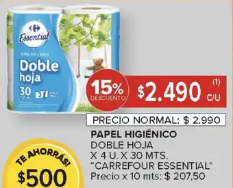 Carrefour Carrefour essential papel higiénico doble hoja oferta