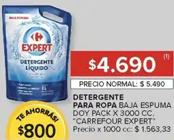 Carrefour Carrefour expert detergente para ropa baja espuma doy pack oferta