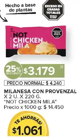 Carrefour Not chicken mila milanesa con provenzal oferta