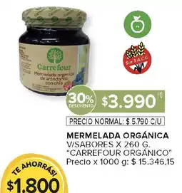 Carrefour Carrefour orgánico mermelada orgánica v/sabores oferta