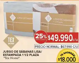 Carrefour Tex home juego de sábanas lisa/ estampada oferta