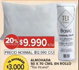 Carrefour Tex home almohada en rollo oferta