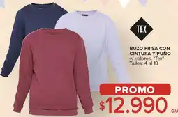 Carrefour Tex buzo frisa con cintura y puño oferta