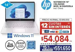 Carrefour Hp notebook 14" CEL-N4120 oferta