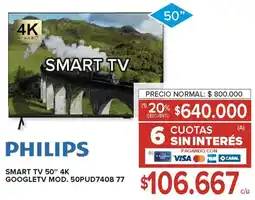 Carrefour Philips smart tv 50" oferta