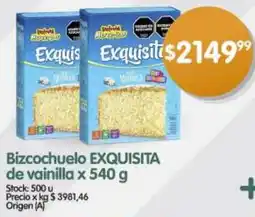 Supermercados Buenos Días Exquisita bizcochuelo de vainilla oferta