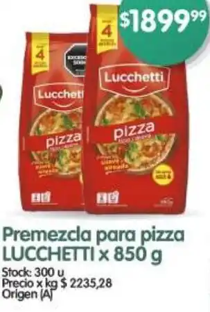 Supermercados Buenos Días Lucchetti premezcla para pizza oferta