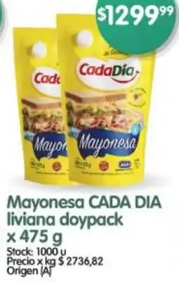 Supermercados Buenos Días Cada dia mayonesa liviana doypack oferta