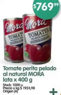 Supermercados Buenos Días Mora tomate perita pelado al natural lata oferta