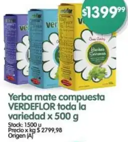 Supermercados Buenos Días Verdeflor yerba mate compuesta toda la variedad oferta