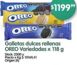 Supermercados Buenos Días Oreo galletas dulces rellenas variedades oferta