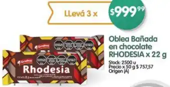 Supermercados Buenos Días Rhodesia oblea bañada en chocolate oferta