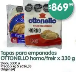 Supermercados Buenos Días Ottonello tapas para empanadas horno/freir oferta