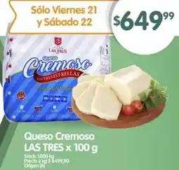 Supermercados Buenos Días Las tres queso cremoso oferta