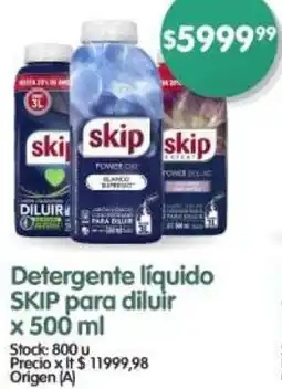 Supermercados Buenos Días Skip detergente líquido para diluir oferta