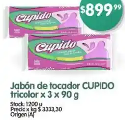 Supermercados Buenos Días Cupido jabón de tocador tricolor oferta