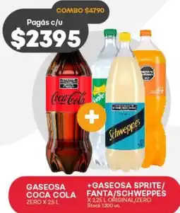 Supermercados Tadicor Gaseosa coca cola zero +gaseosa sprite/ fanta/schweppes oferta