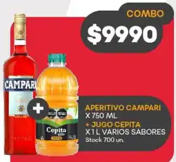 Supermercados Tadicor Aperitivo campari + jugo cepita oferta