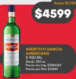 Supermercados Tadicor Aperitivo gancia americano oferta