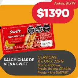 Supermercados Tadicor Salchichas de viena swift oferta