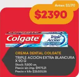 Supermercados Tadicor Crema dental colgate triple acción extra blancura oferta