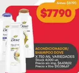 Supermercados Tadicor Dove acondicionador/ shampoo oferta