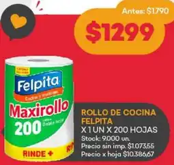 Supermercados Tadicor Felpita rollo de cocina oferta