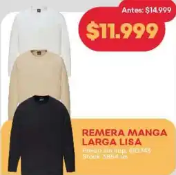 Supermercados Tadicor Remera manga larga lisa oferta