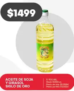 Supermercados Tadicor Aceite de soja y girasol siglo de oro oferta