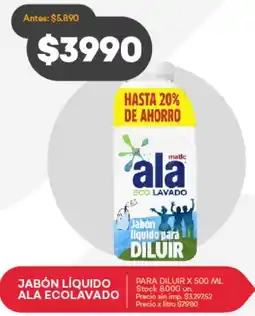 Supermercados Tadicor Jabón líquido ala ecolavado para diluir oferta