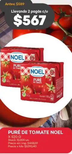 Supermercados Tadicor Noel puré de tomate oferta