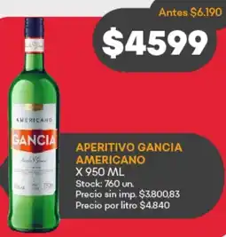 Supermercados Tadicor Aperitivo gancia americano oferta