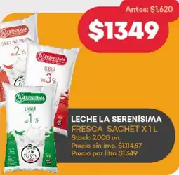 Supermercados Tadicor Leche la serenisima fresca sachet oferta