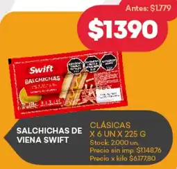 Supermercados Tadicor Swift salchichas de viena oferta