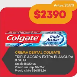 Supermercados Tadicor Crema dental colgate triple acción extra blancura oferta