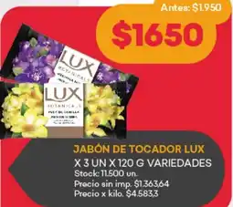 Supermercados Tadicor Lux jabón de tocador oferta