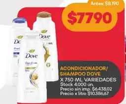 Supermercados Tadicor Dove acondicionador/ shampoo oferta