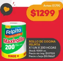 Supermercados Tadicor Felpita rollo de cocina oferta