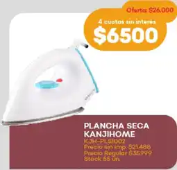 Supermercados Tadicor Plancha seca kanjihome  KJH-PLS1002 oferta