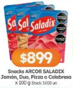 Cordiez Arcor saladix snacks jamón, duo, pizza o calabresa oferta