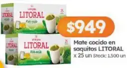 Cordiez Litoral mate cocido en saquitos oferta