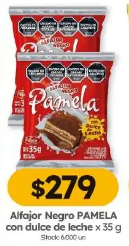 Cordiez Pamela alfajor negro con dulce de leche oferta