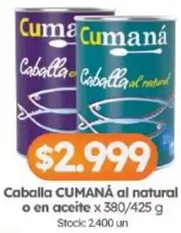 Cordiez Cumana caballa al natural o en aceite oferta